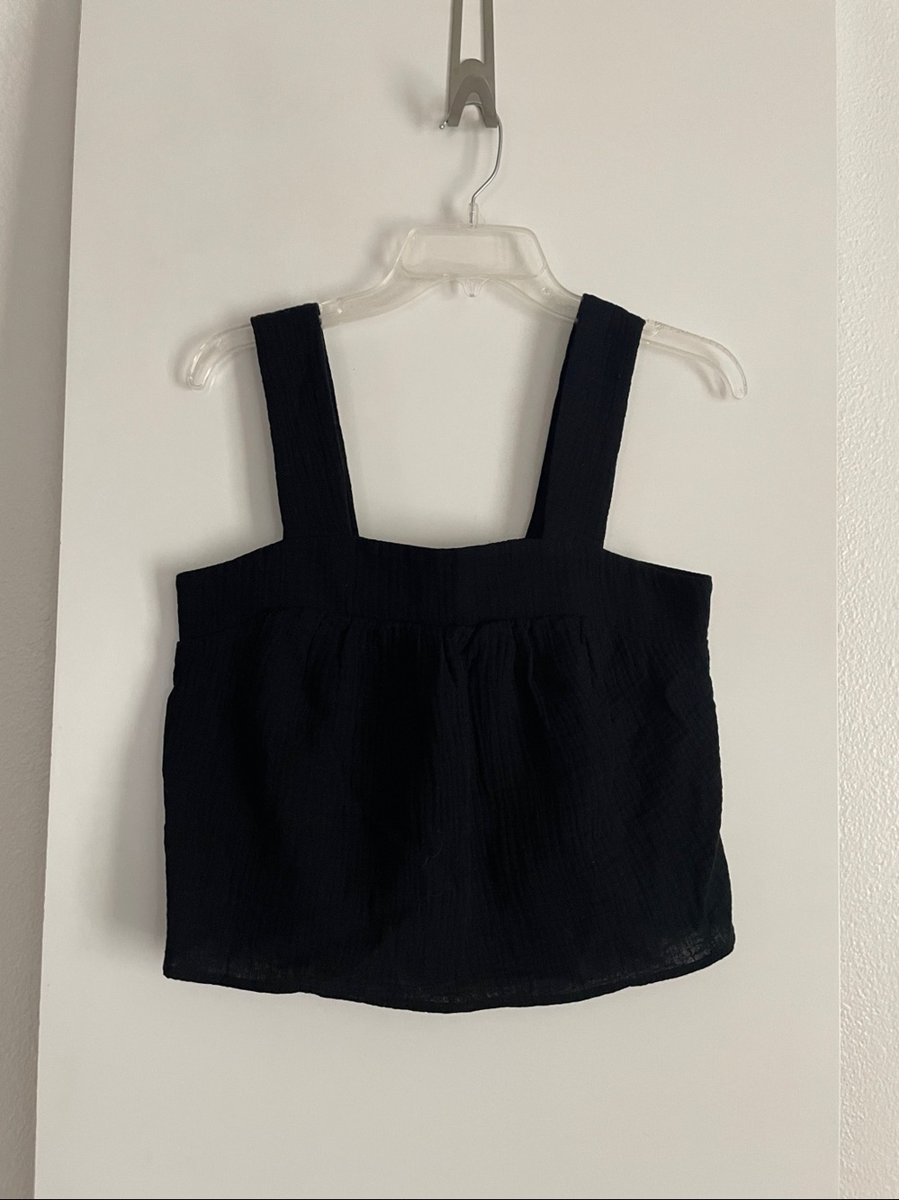 DREW Black Crepe Cotton Sleeveless Top Blouse NWOT